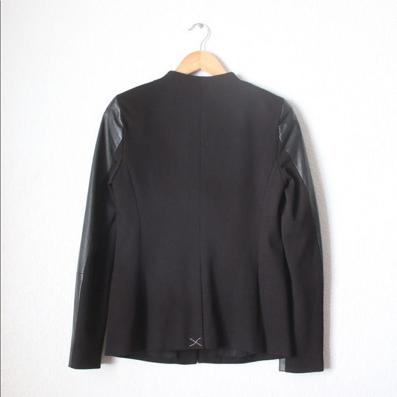 NWT Madewell Black Leather Blazer Sz: 6 - Picture 4 of 7